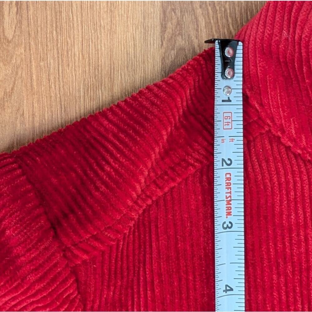 & Other Stories Corduroy Belted Jumpsuit Womens 2 Red Short Sleeve Zipper - Picture 7 of 12